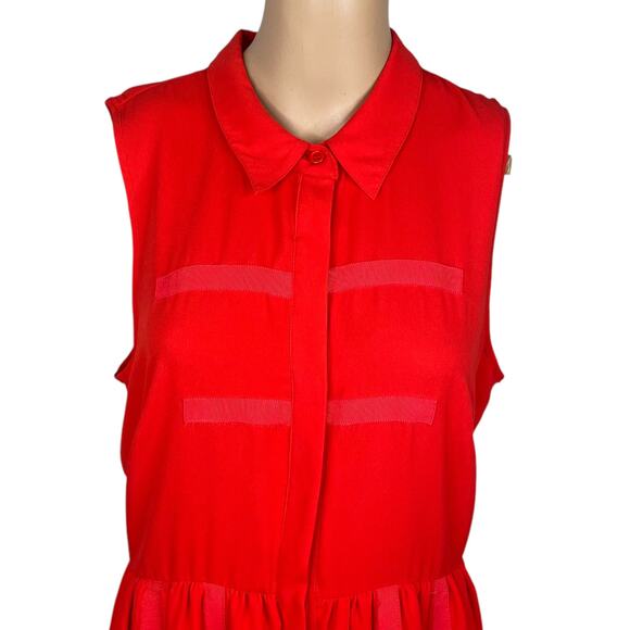 Anthropologie Sachin + Babi Tiered Habitual Red Shirt Dress SZ 8 - Picture 6 of 12